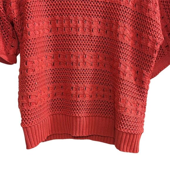 United States Sweaters Women's M Red Crochet Knit Pullover Sweater - Picture 9 of 12